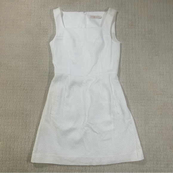 Tori Burch White Waffle Textured Pocket Dress Size 2 - Picture 1 of 8